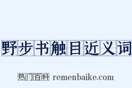 野步书触目近义词是什么意思的图片